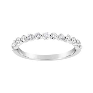 Henri Daussi 14k White Gold Half Way Diamond Band