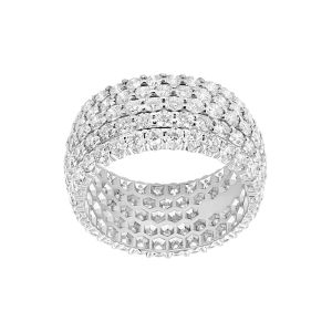 TWO by London 14k White Gold Five Row Diamond Eternity Band