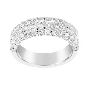 TWO by London 14k White Gold Three Row Diamond Anniversary Band