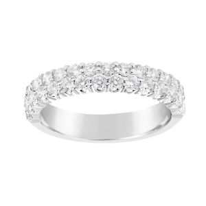 TWO by London 14k White Gold Two Row Diamond Anniversary Band