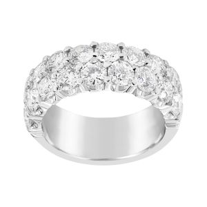 TWO by London 14k White Gold Two Row Large Diamond Anniversary Band
