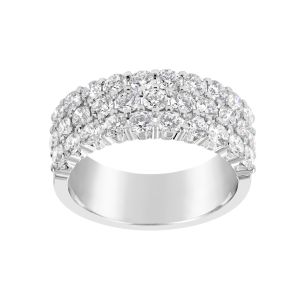 TWO by London 14k White Gold Three Row Medium Diamond Anniversary Band