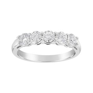 TWO by London 14k Five Diamond Medium Anniversary Band