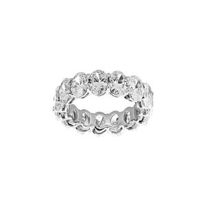 Norman Silverman Platinum 15 Oval Shape Diamond Eternity Band 7.82cts