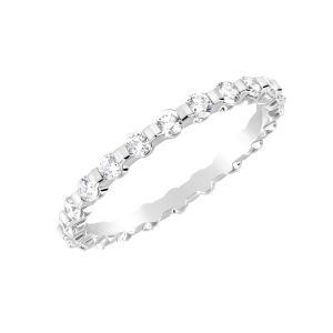 Memoire Precious Prong 18k White Gold Diamond Eternity Band