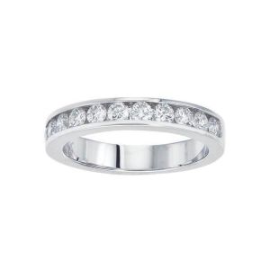 TWO By London 18k White Gold 11 Diamond Channel Set Anniversary Band