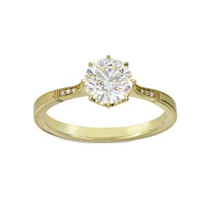 Erika Winters Victoria 18k Yellow Gold 8 Prong Diamond Setting