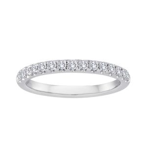 TWO By London 14k White Gold Diamond Split Prong Wedding Band