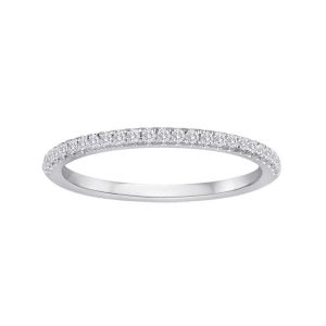 TWO By London 14k White Gold Split Prong Diamond Wedding Band