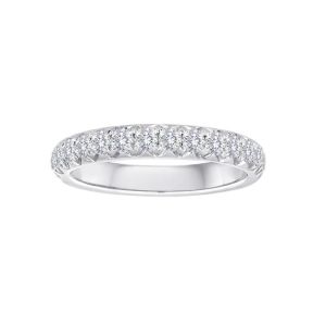 TWO By London 14k White Gold Pave Diamond Fishtail Wedding Band