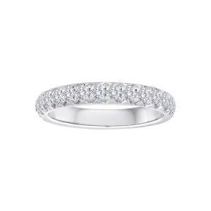 TWO By London 14k White Gold Fishtail Pave Diamond Wedding Band