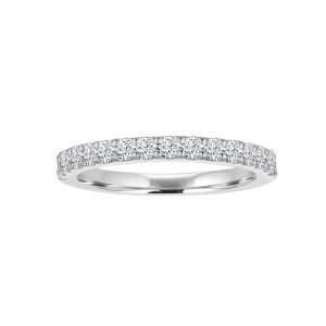 TWO By London 14k White Gold Shared Prong Diamond Wedding Band