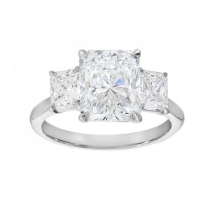 TWO by London Platinum Radiant Cut 3 Stone Engagement Ring