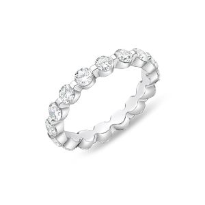 Memoire Precious Prong 18k White Gold Diamond Eternity Band