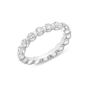 Memoire Precious Prong 18k White Gold Diamond Eternity Band