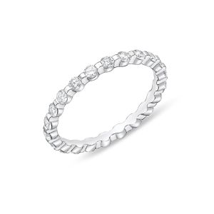 Memoire Precious Prong 18k White Gold Diamond Eternity Band