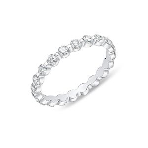 Memoire Precious Prong 18k White Gold Diamond Eternity Band