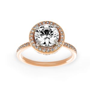 Michael B. Quintessa Micro-Pave Diamond Round Halo Engagement Ring