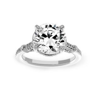 Michael B. Florence Pave Solitaire Engagement Ring