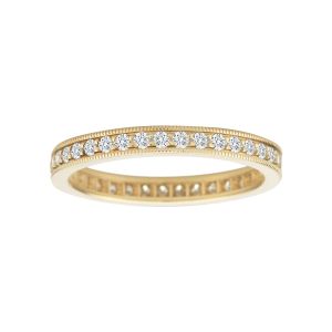 TWO by London 18k Yellow Gold Diamond Milgrain Eternity Band