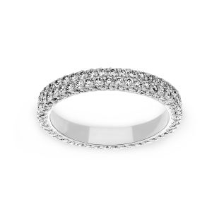Michael B. Two Row Flatband Pave Diamond Eternity Band