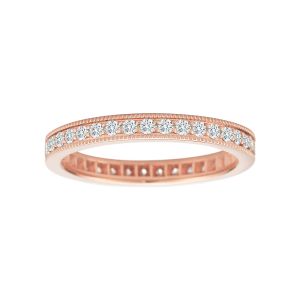 TWO by London 18k Rose Gold Diamond Milgrain Eternity Band