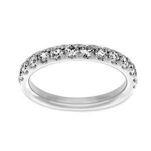 Henri Daussi Prong Set Half Way Around Diamond Wedding Band