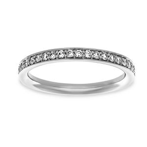 Martin Flyer Channel Set Half Pave Diamond Wedding Band